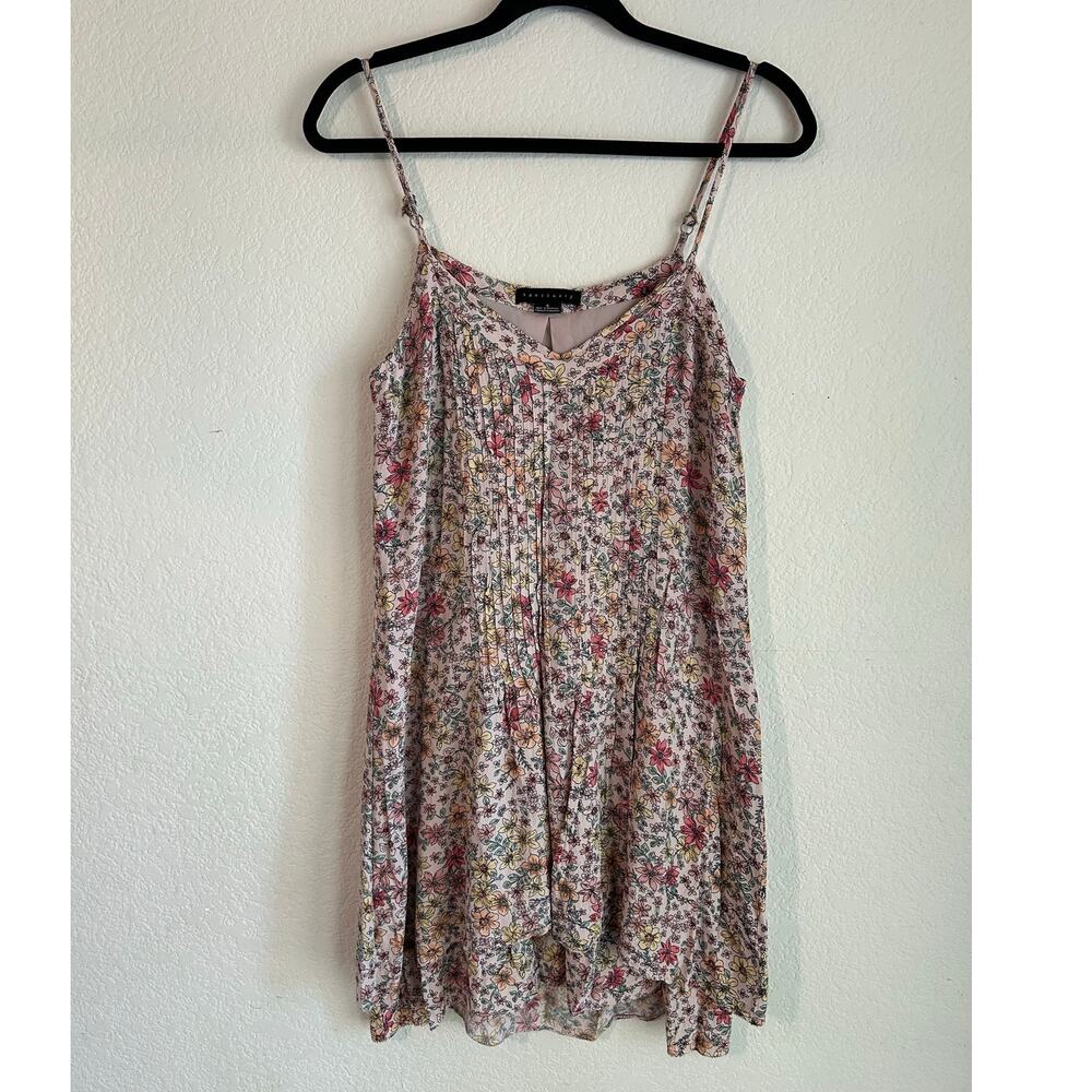 Sanctuary Spring Floral Mini Dress Small Pink Cami Adjustable Straps Cottagecore
